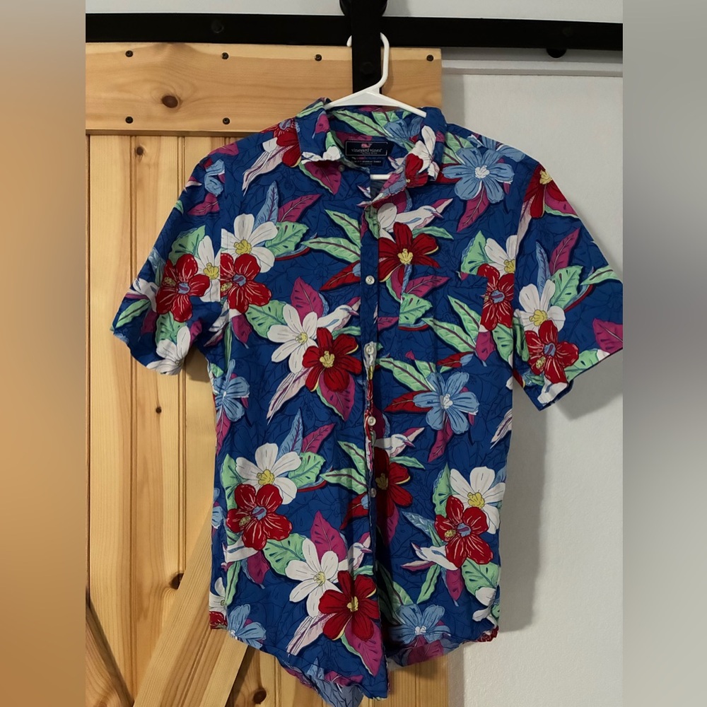 Vineyard Vines Blue Floral Casual Shirt